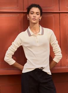 Cameron Organic Cotton Stripe Collar Top via Baukjen