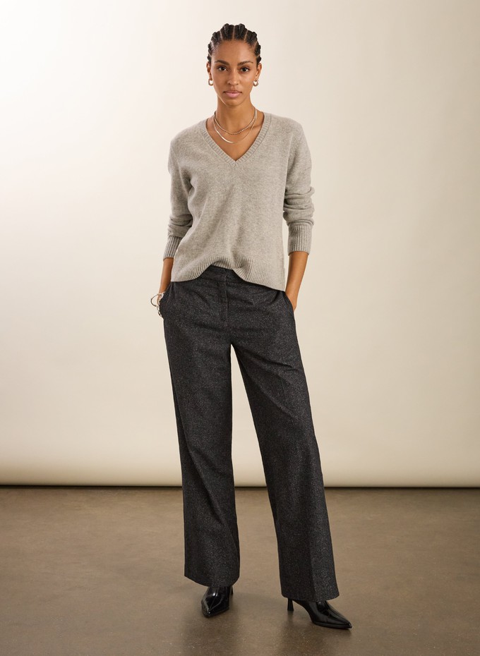 Petite Gwynnie Wool Blend Wide Leg Trousers from Baukjen