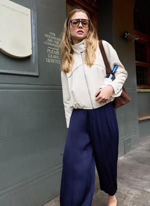 Alara Soft Leather Bomber Jacket from Baukjen