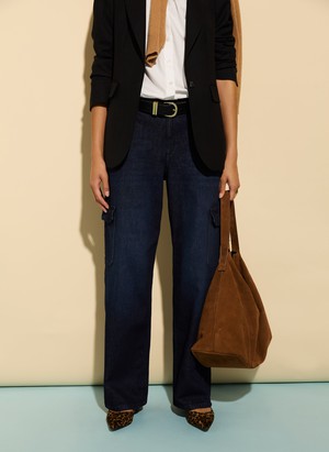 Organic Stretch Cotton Wide Leg Cargo Jeans from Baukjen Organic Stretch Cotton Wide Leg Cargo Jeans from Baukjen