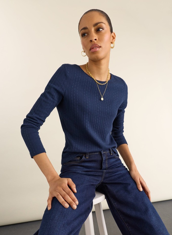 Maeva Ribbed Long Sleeve Top from Baukjen