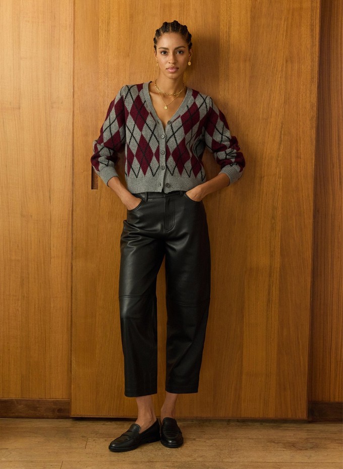Clemence Wool Blend Argyle Cardigan from Baukjen