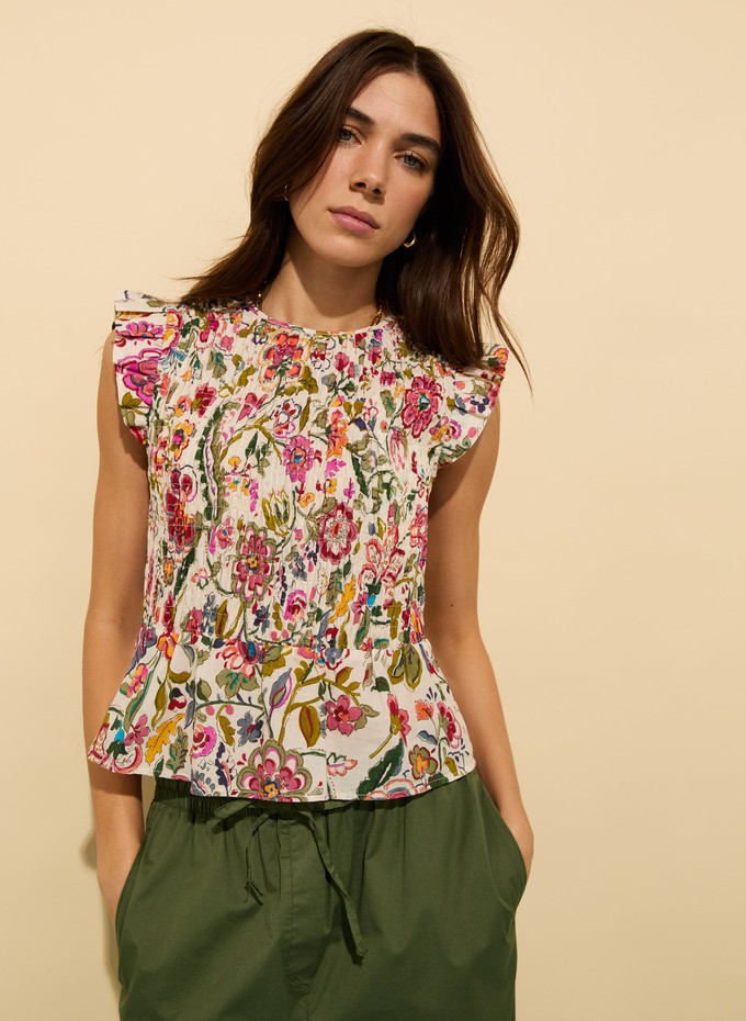 Mariah Organic Cotton Smocked Blouse from Baukjen