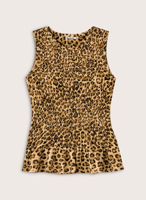 Maggie Printed Sleeveless Smocked Top from Baukjen