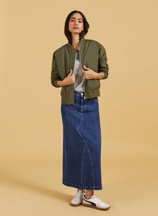 Nia Organic Stretch Denim Long Skirt via Baukjen