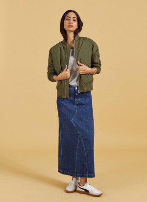 Nia Organic Stretch Denim Long Skirt from Baukjen