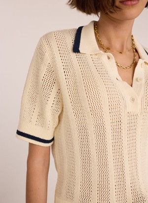 Janice Organic Cotton Knitted Polo Top from Baukjen