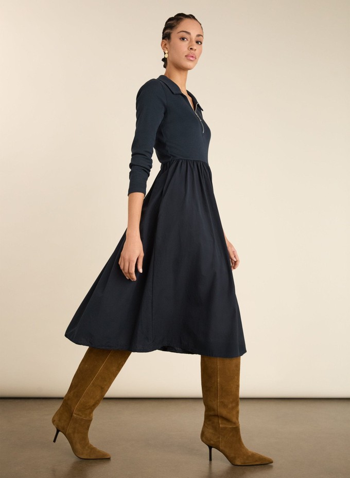 Kate Fabric Mix Zip Collar Dress from Baukjen