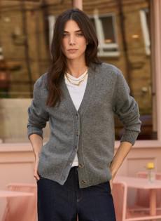 Celine V-neck Wool Blend Cardigan via Baukjen