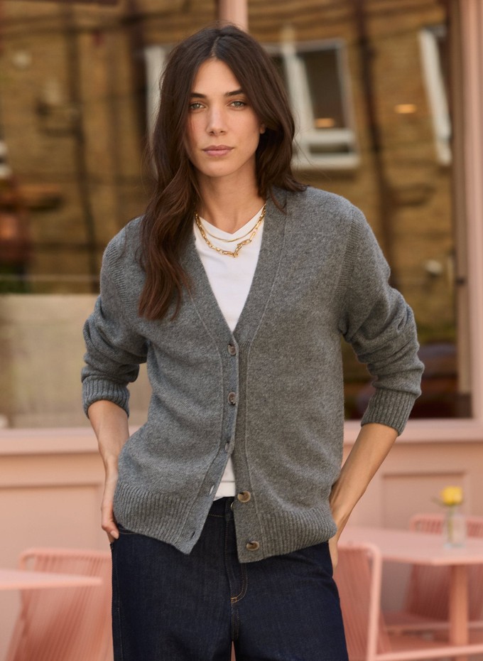 Celine V-neck Wool Blend Cardigan from Baukjen