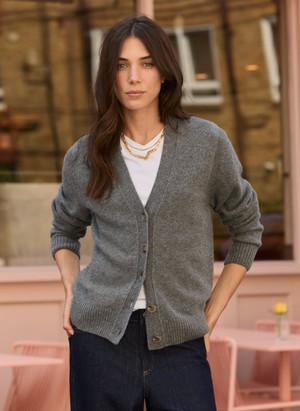 Celine V-neck Wool Blend Cardigan from Baukjen
