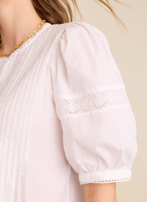 Augusta Organic Cotton Broderie Detail Blouse from Baukjen