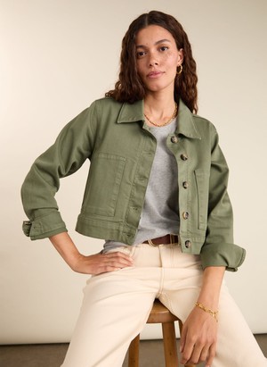Kristi Organic Cotton Cropped Denim Jacket from Baukjen