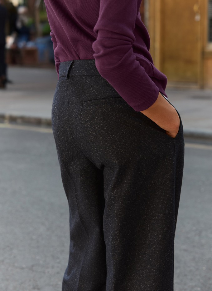 Gwynnie Wool Blend Wide Leg Trousers from Baukjen