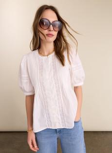Augusta Organic Cotton Broderie Detail Blouse via Baukjen