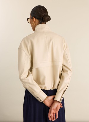 Alara Soft Leather Bomber Jacket from Baukjen