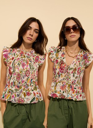 Mariah Organic Cotton Smocked Blouse from Baukjen