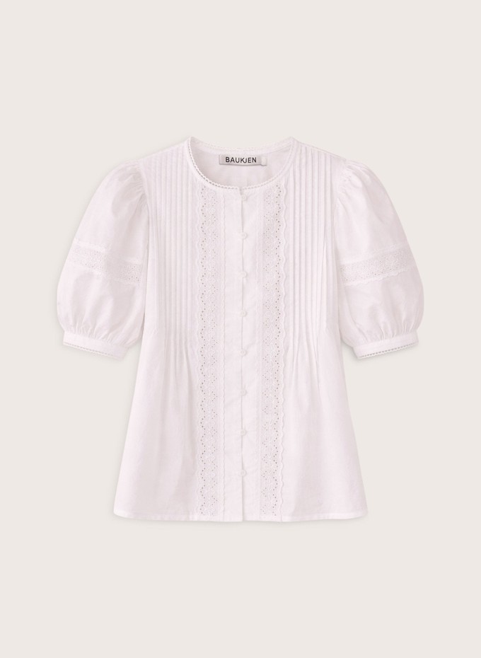 Augusta Organic Cotton Broderie Detail Blouse from Baukjen