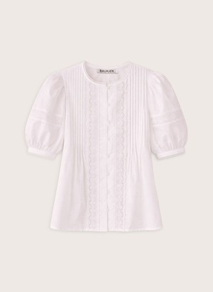 Augusta Organic Cotton Broderie Detail Blouse from Baukjen
