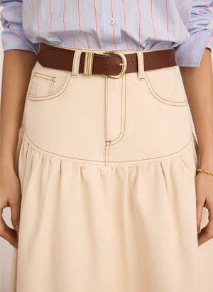 Georgia Organic Denim Midi Skirt from Baukjen