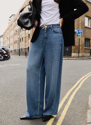 Petite Leonor Tie Front Wide Leg Jeans from Baukjen