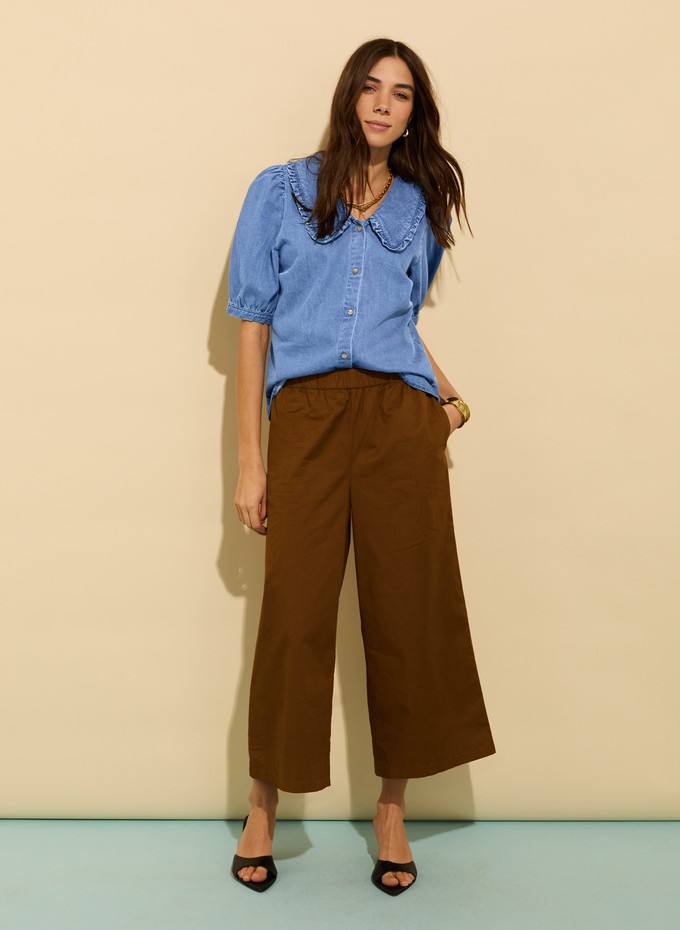 Shelby Organic Cotton Wide Leg Trousers from Baukjen
