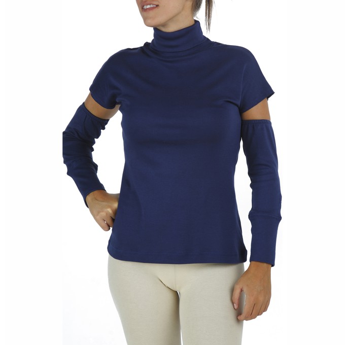 Project Cece  Detached Sleeves Turtleneck in Organic Pima