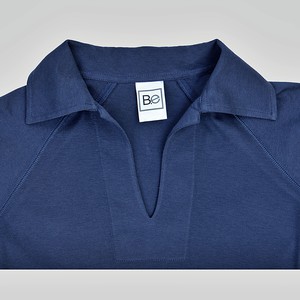 Long Sleeve Polo Top in Organic Pima from B.e Quality