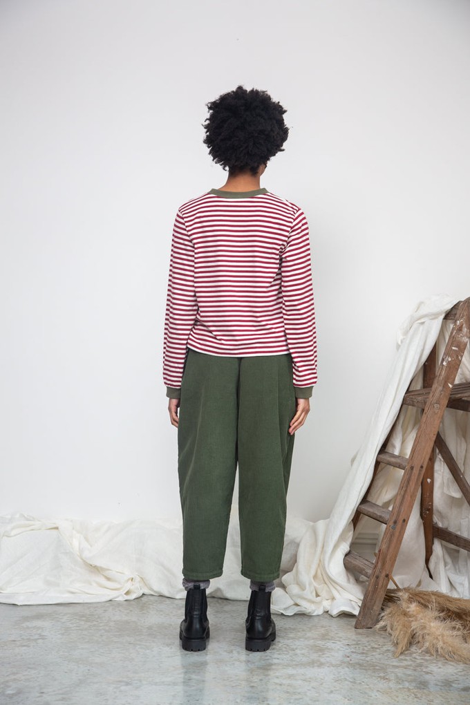 Cedar Organic Cotton Corduroy Trousers in Khaki from Beaumont Organic