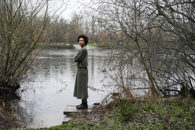 Tora Organic Cotton Knitted Jumper in Soft Khaki from Beaumont Organic