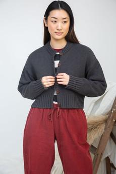 Sugi Organic Cotton Knitted Cardigan in Grey Marl via Beaumont Organic