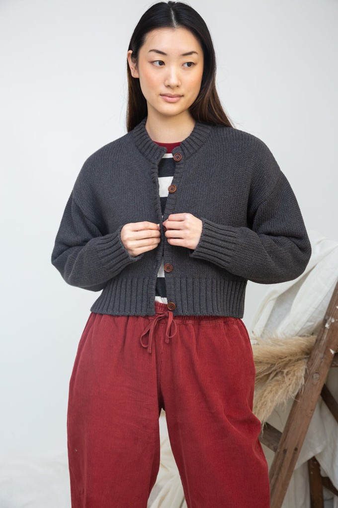 Sugi Organic Cotton Knitted Cardigan in Grey Marl from Beaumont Organic