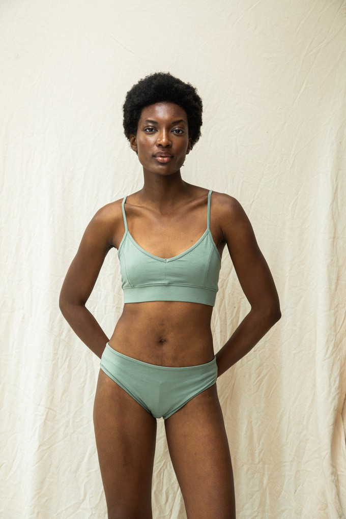Nyra Bamboo & Organic Cotton Blend Bra in Pistachio from Beaumont Organic