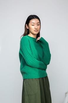 Shika Lambswool Knitted Jumper in Emerald via Beaumont Organic