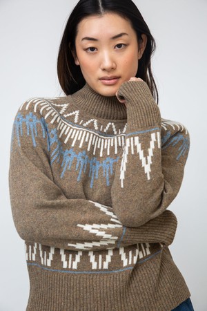 Hawthorne Recycled Wool Knitted Jumper in Taupe Marl from Beaumont Organic