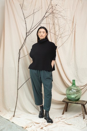 Kanon Recycled Wool Knitted Vest in Black from Beaumont Organic