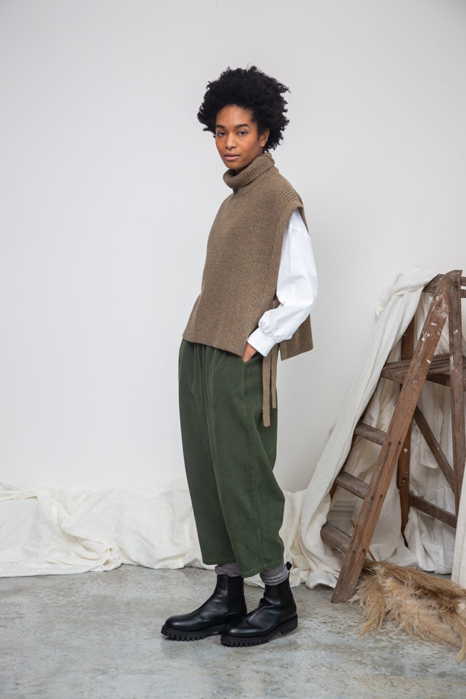 Kanon Recycled Wool Knitted Vest in Taupe Marl from Beaumont Organic