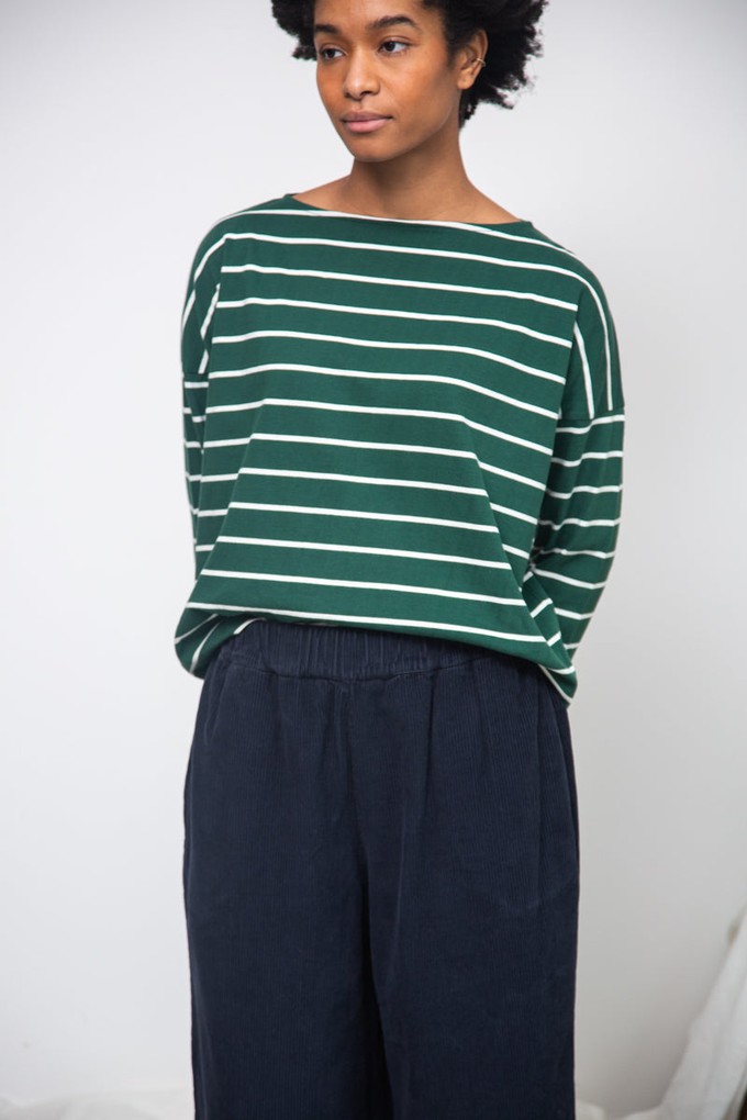 Evora Organic Cotton Corduroy Trousers in Night Sky Navy from Beaumont Organic