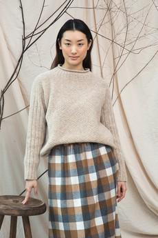 Shika Lambswool Knitted Jumper in Cream Marl via Beaumont Organic