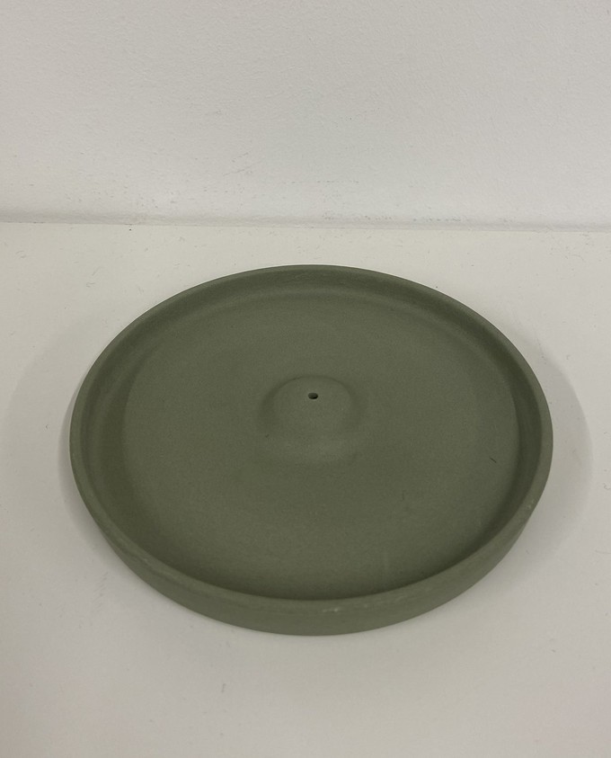 Ceramic Incense Plate in Sage Green from Beaumont Organic