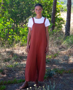 Unity-May Linen Jumpsuit In Paprika from Beaumont Organic