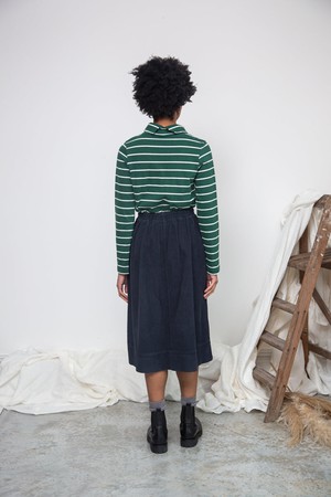 Alma Organic Cotton Corduroy Skirt in Night Sky Navy from Beaumont Organic