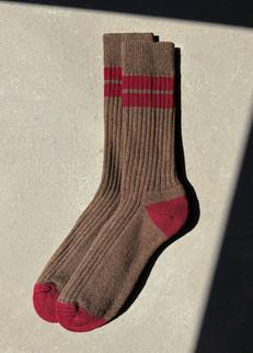 Jenni Organic Cotton Socks in Brown Marl and Burgundy via Beaumont Organic