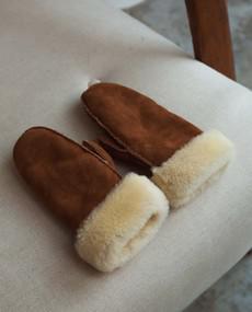 Maddy Sheepskin Fur Cuff Mittens via Beaumont Organic