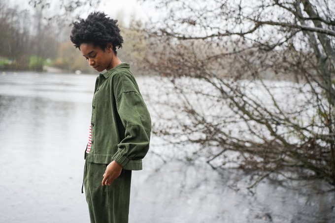 Tierra Organic Cotton Corduroy Overshirt in Khaki from Beaumont Organic