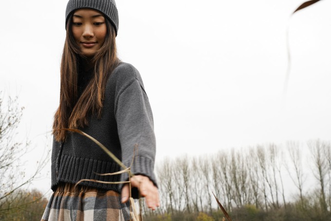 Sugi Organic Cotton Knitted Cardigan in Grey Marl from Beaumont Organic