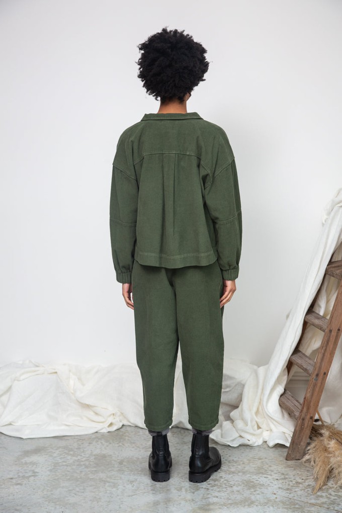 Tierra Organic Cotton Corduroy Overshirt in Khaki from Beaumont Organic