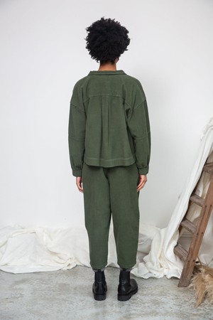 Tierra Organic Cotton Corduroy Overshirt in Khaki from Beaumont Organic