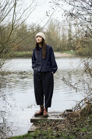 Tierra Organic Cotton Corduroy Overshirt in Night Sky Navy from Beaumont Organic