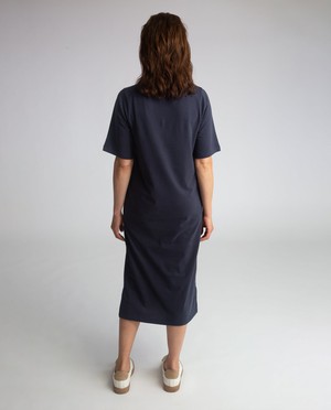 Lillian Organic Cotton Dress In Navy from Beaumont Organic